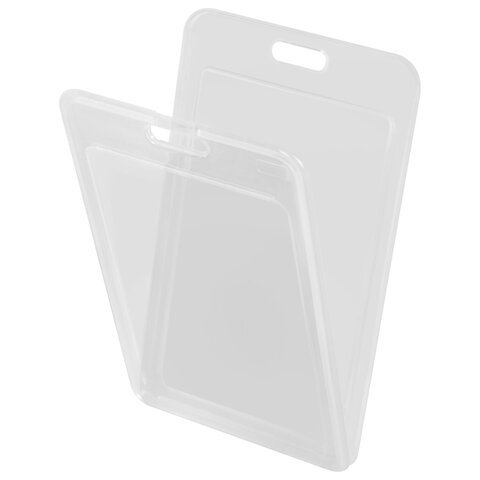 Бейдж вертикальный (85х54 мм) на 2 карты, с лентой 45 см, ЗАЩИТА ОТ ВЛАГИ И ПЫЛИ, BRAUBERG EXTRA, 238827 - фото 3