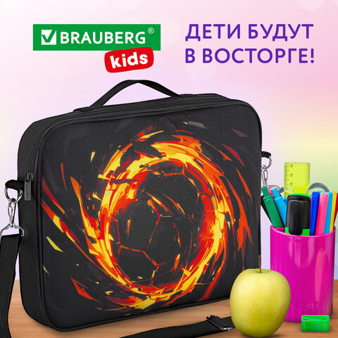 Папка на молнии с ручками BRAUBERG KIDS А4, 1 отделение, регулируемый плечевой ремень, 60 мм, "Fire split", 273318 - фото 16