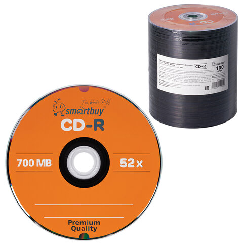 Диски CD-R SMARTBUY, 700 Мб, 52x, Bulk (упаковка на шпиле), КОМПЛЕКТ 100 шт., SBCD-R100S - фото 4