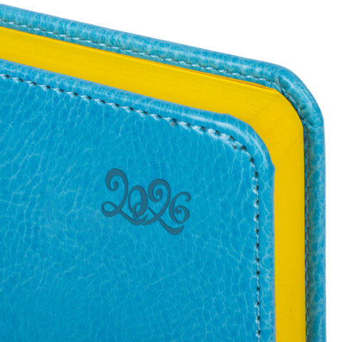 Ежедневник датированный 2026, А5, 138x213 мм, BRAUBERG "Rainbow", под кожу, бирюзовый, 117076 - фото 3