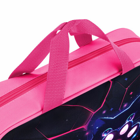 Папка на молнии с ручками BRAUBERG А4, 1 отделение, полиэстер, 80 мм, "Pink lava", 273299 - фото 4