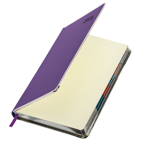Ежедневник датированный 2026 А5 148х218мм GALANT "Infinity Silver", под кожу, фиолетовый, 117498 - фото 3