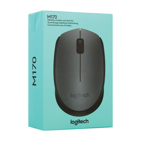 Мышь беспроводная LOGITECH M170, 2 кнопки + 1 колесо-кнопка, оптическая, черная, 910-004642 - фото 3
