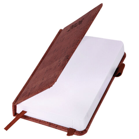 Ежедневник датированный 2026 МАЛЫЙ ФОРМАТ 100х150 мм, А6, BRAUBERG "Wood", под кожу, коричневый, 117263 - фото 3