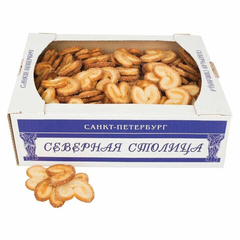Печенье слоеное СЕВЕРНАЯ СТОЛИЦА "Валентинки" 2,5 кг, картонная коробка - фото 1