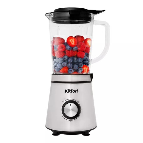 Блендер стационарный KITFORT КТ-3021, 1000 Вт, 5 скоростей, чаша 1,5 л, металл, черный/серебристый - фото 1