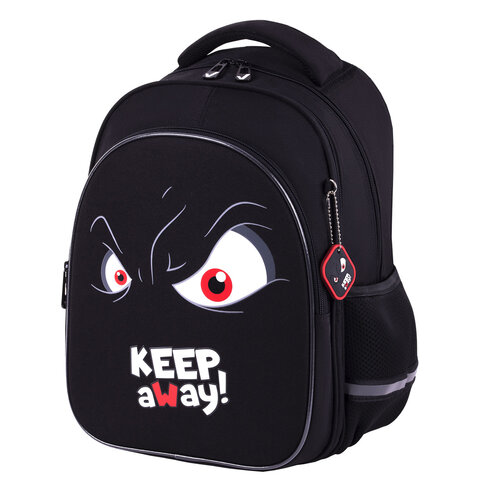 Рюкзак BRAUBERG OPTIMA, 2 отделения, с брелоком, "Keep away", СВЕТЯЩИЙСЯ, 36х27х18 см, 271361 - фото 1