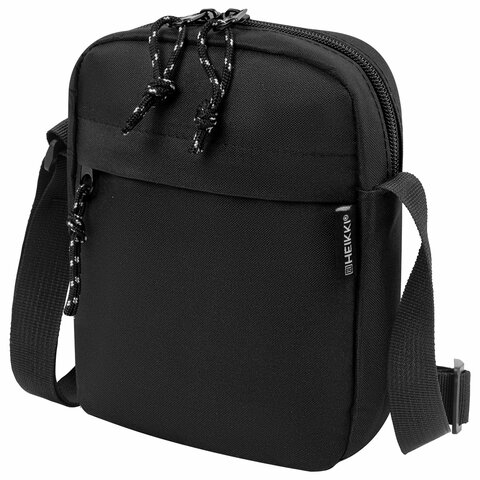 Сумка на плечо HEIKKI COMPACT (ХЕЙКИ), два кармана, черная, 19х14х5 см, 272631 - фото 1