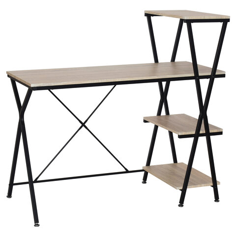 Стол на металлокаркасе BRABIX "LOFT CD-004", 1200х535х1110 мм, 3 полки, цвет дуб натуральный, 641220 - фото 2
