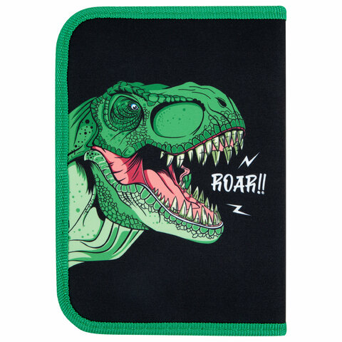 Пенал ПИФАГОР, 1 отделение, 2 откидные планки, полиэстер, 20х14 см, "Dino roar", 272290 - фото 3