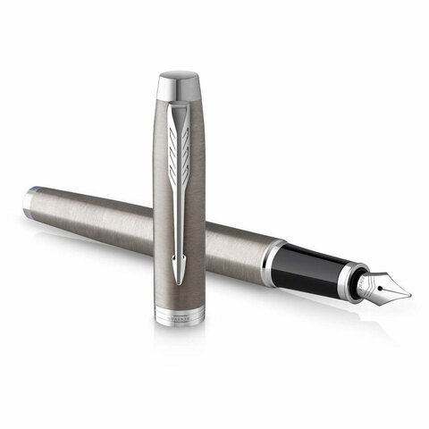 Набор PARKER "IM Stainless Steel CT": шариковая ручка синяя и перьевая ручка синяя, 2183058 - фото 5