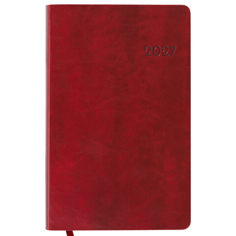 Ежедневник датированный 2027, А5, 138х213 мм, BRAUBERG "Flexi", под кожу, гибкий, винный, 118224 - фото 6