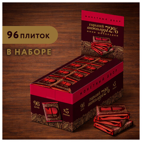 Шоколад Монетный двор Горький 72% 5г/96 шт - фото 4