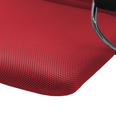 Кресло офисное МЕТТА "SU-B-8" хром, ткань-сетка, сиденье мягкое, красное - фото 12