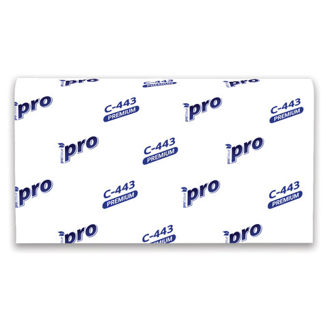 Полотенца бумажные 190 шт., PROtissue (H2) PREMIUM, 2-слойные, белые, КОМПЛЕКТ 21 пачка, 24х21,5 см, Z-сложение, С443 - фото 5