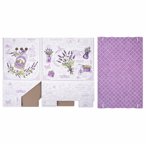 Короб для хранения из плотного микрогофрокартона 380х280х315 мм, КОМПЛЕКТ 3 шт., BRAUBERG HOME "Лаванда", 271821 - фото 4