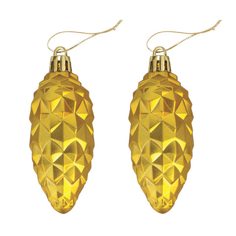 Украшение ёлочное "Шишки" 4 шт., 9 см, пластик, золотистые, ЗОЛОТАЯ СКАЗКА, 590898 - фото 4