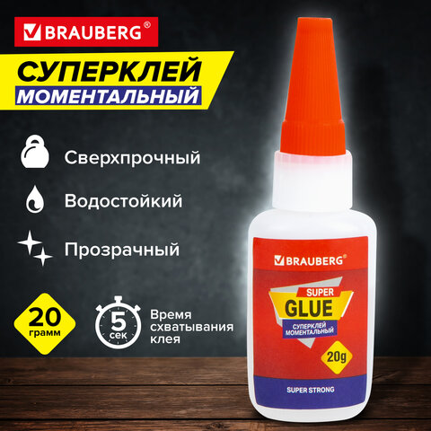 Клей моментальный ультрапрочный суперклей BRAUBERG EXTRA, 20 г, МАКСИМАЛЬНЫЙ ОБЪЕМ, 608101 - фото 17