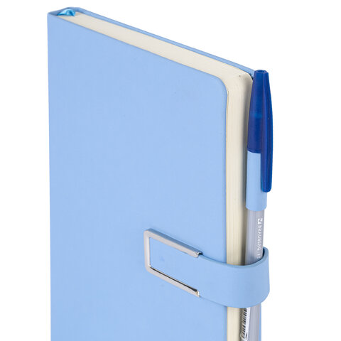 Ежедневник недатированный, А5, 143х210 мм, BRAUBERG "Dainty", под кожу, магнитная застежка, 160 л., голубой, 117144 - фото 5