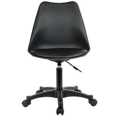Кресло стул BRABIX "Eames MG-310 PL", пластик черный, экокожа черная, 532927 - фото 2