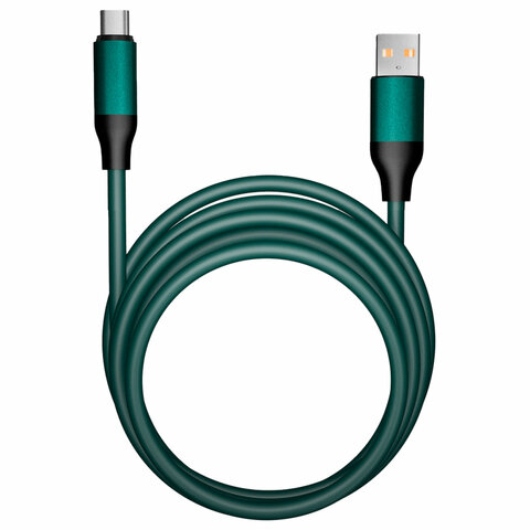 Кабель BOLD USB – Type-C, 1 м, 3 А, SMARTBUY, для быстрой зарядки и передачи данных, толстый, мятный, 18119, 3112BOLD-MINT - фото 1