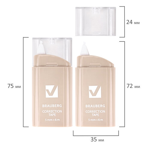 Корректирующая лента BRAUBERG COMPACT PASTEL, 5 мм х 6 м, корпус ассорти, блистер, 272495 - фото 9
