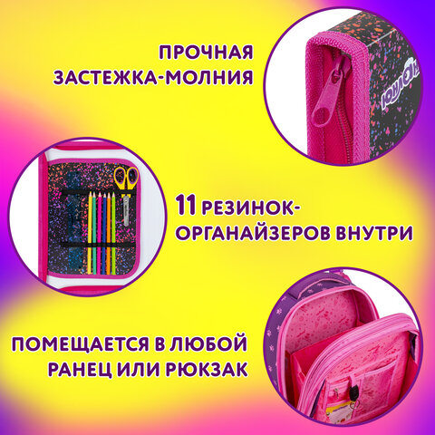 Папка для труда на молнии ЮНЛАНДИЯ А4, 1 отделение, откидная планка, органайзер, "True friend", 272221 - фото 11