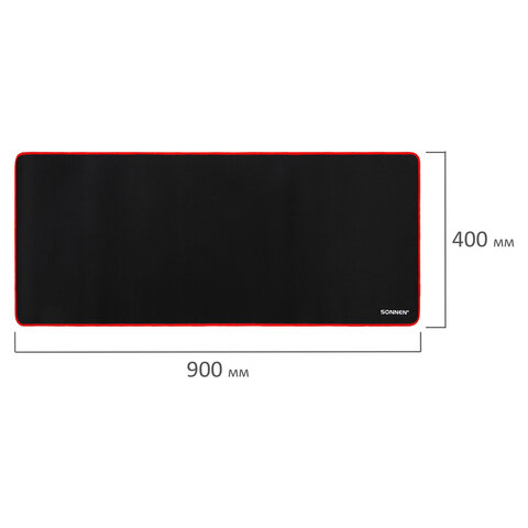 Коврик для мыши и клавиатуры большой SONNEN "BLACK TITAN XXL" 900х400х3 мм, черный, 513959 - фото 6