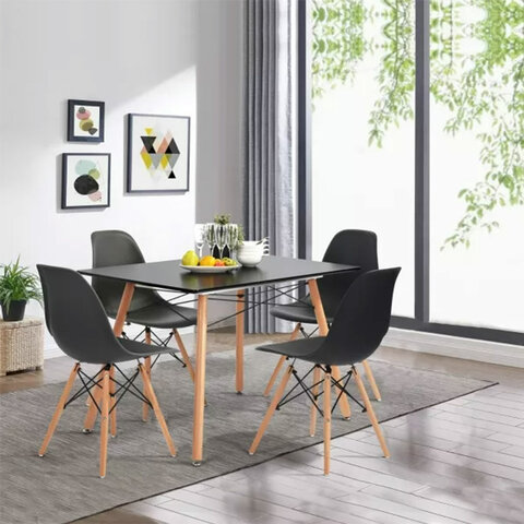 Стулья BRABIX "Eames CF-010", КОМПЛЕКТ 4 шт., пластик черный, опоры дерево/металл, 532631, 2033A - фото 12