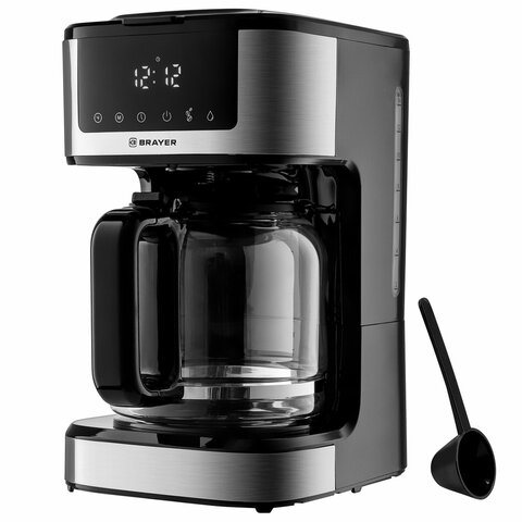 Кофеварка капельная BRAYER BR1124, 900 Вт, объем 1,8 л, LED-дисплей, поддержание температуры, черная - фото 10