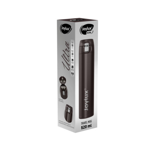 Термокружка 520 мл JOYLUX (ДЖОЙЛЮКС) ULTRA BROWN, нержавеющая сталь SUS304, коричневый матовый, 700279 - фото 7