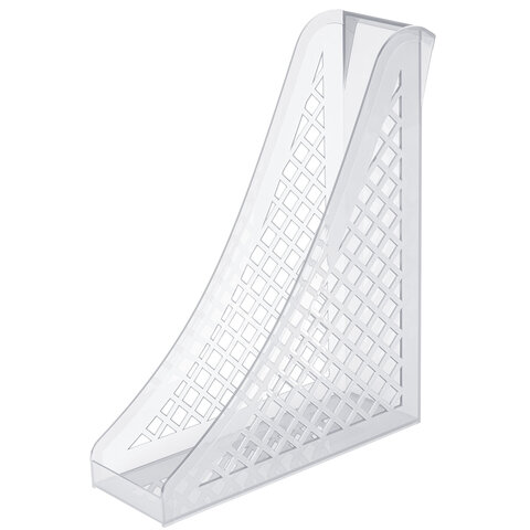 Лоток вертикальный для бумаг BRAUBERG ECO, 240х80х290 мм, сетчатый, прозрачный, 239016 - фото 1