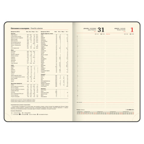 Ежедневник датированный 2026, БОЛЬШОЙ ФОРМАТ 210х297 мм, А4, BRAUBERG "Comodo", под кожу, синий, 117243 - фото 11