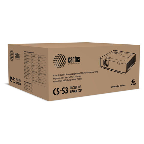 Проектор CACTUS CS-S3.B, 3 LCD, 1280x1024, 16:9, 4:3, 43000 лм, 15000:1, 3,26 кг - фото 6