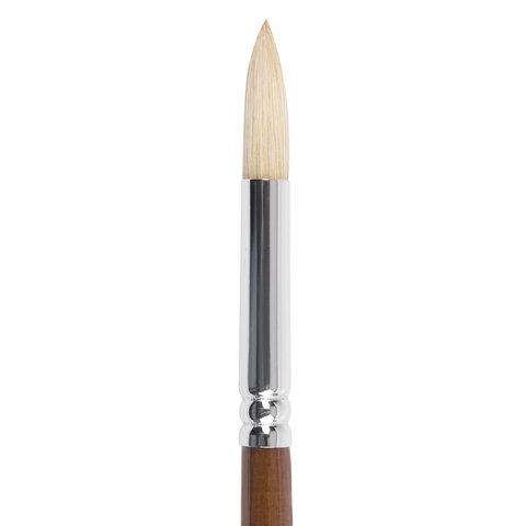 Кисть художественная профессиональная BRAUBERG ART CLASSIC, щетина, круглая, № 8, длинная ручка, 200710 - фото 3