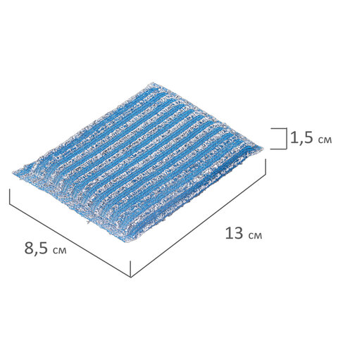 Губка-скрабер для ЭМАЛИ и ТЕФЛОНА, размер 13х8,5х1,5 см, КОМПЛЕКТ 2 штуки, посуда, уборка, LAIMA, 700057 - фото 6