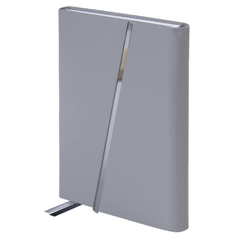 Ежедневник недатированный А5 145х213 мм BRAUBERG "Vogue", под кожу, магнитный клапан, 160 л., серый, 116224 - фото 1