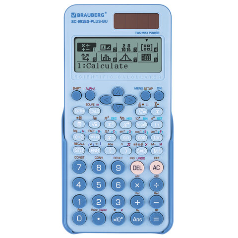 Калькулятор инженерный BRAUBERG SC-991ES-PLUS-BU (164х80 мм), 552 функции, 10+2 разряда, ГОЛУБОЙ, 272653 - фото 1