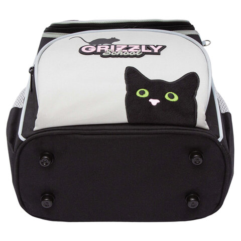 Ранец GRIZZLY анатомическая спинка, с мешком для обуви, для девочек, "BLACKY", серый, 33х25х13 см, RAm-584-1/2 - фото 13