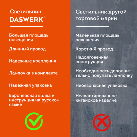 Настольная лампа / светильник на струбцине, Е27, 40 Вт, белый, высота 75 см, DASWERK, 238323 - фото 10