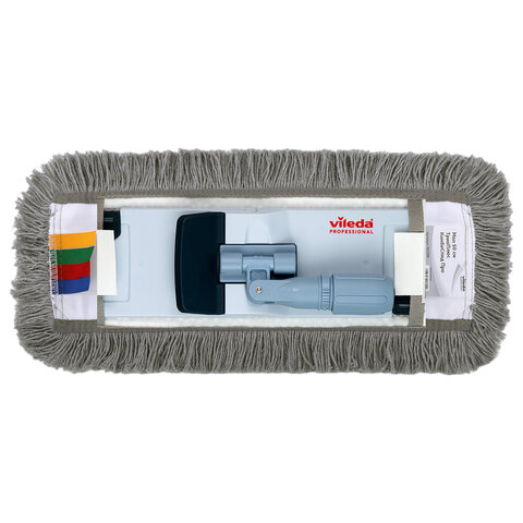 Насадка МОП плоская 50 см, VILEDA PROFESSIONAL "ТриоПлюс Комби", уши (ТИП УВ) микрофибра / хлопок, серый, 167296 - фото 4