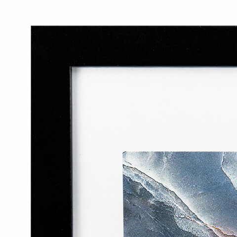 Рамка 21х30 см небьющаяся, КОМПЛЕКТ 4 шт., багет 16 мм МДФ, BRAUBERG "Basic", черная, 391259 - фото 4