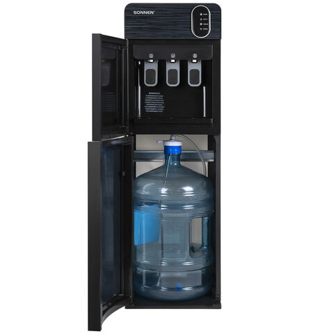 Кулер для воды SONNEN FSE-03Bi напольный, нагрев/охлаждение, НИЖНЯЯ ЗАГРУЗКА, 3 крана, графит, 455744 - фото 5