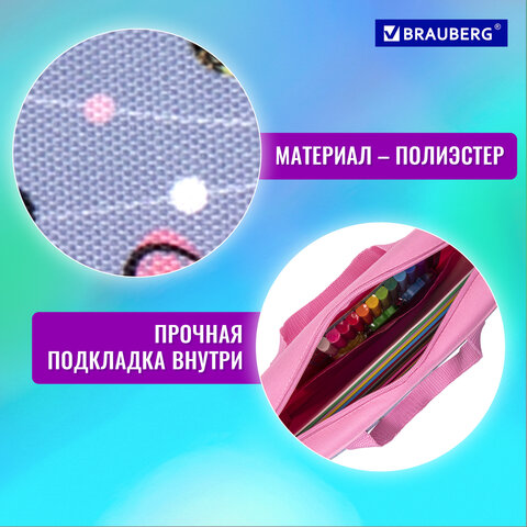 Папка на молнии с ручками BRAUBERG А4, 1 отделение, полиэстер, 80 мм, "Funny panda", 271127 - фото 10