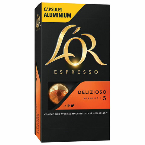 Кофе в алюминиевых капсулах L'OR "Espresso Delizioso" для кофемашин Nespresso, 10 порций, ФРАНЦИЯ, 4028608 - фото 5