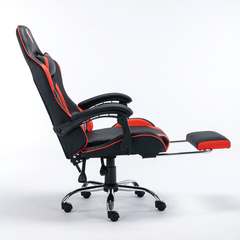 Кресло компьютерное BRABIX "Dexter GM-135", подножка, две подушки, экокожа, черное/красное, 532799 - фото 9