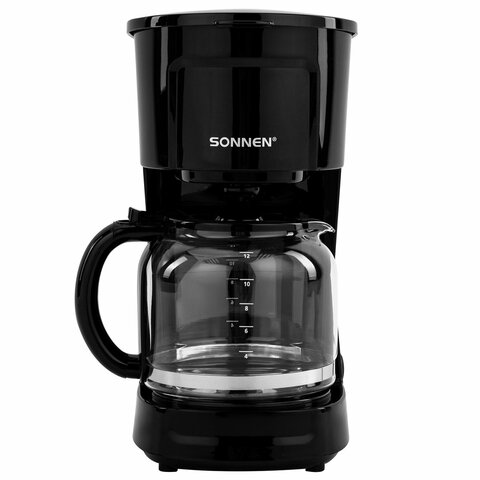Кофеварка капельная SONNEN CM1095, 900 Вт, объем 1,8 л, подогрев кофе, противокапельная система, черная, 456334 - фото 1
