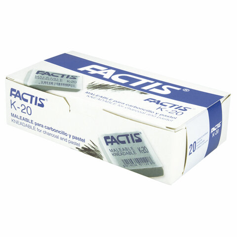 Ластик-клячка художественный FACTIS K 20 (Испания), 37х29х10 мм, супермягкий, серый, CCFK20 - фото 3