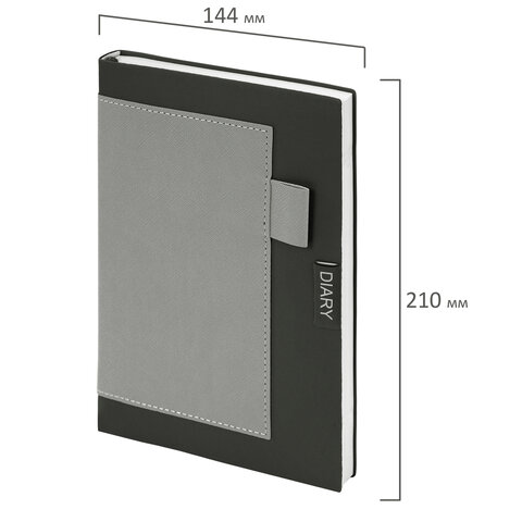 Ежедневник в наборе с ручкой А5, 144x210 мм, BRAUBERG "Style" под кожу, 160 листов, черный, 116860 - фото 3