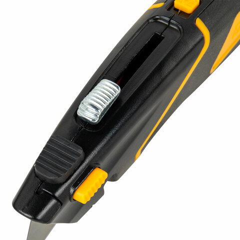 Нож универсальный мощный цинковый BRAUBERG METALLIC PRO, автофиксатор, резиновые вставки, 238738 - фото 6